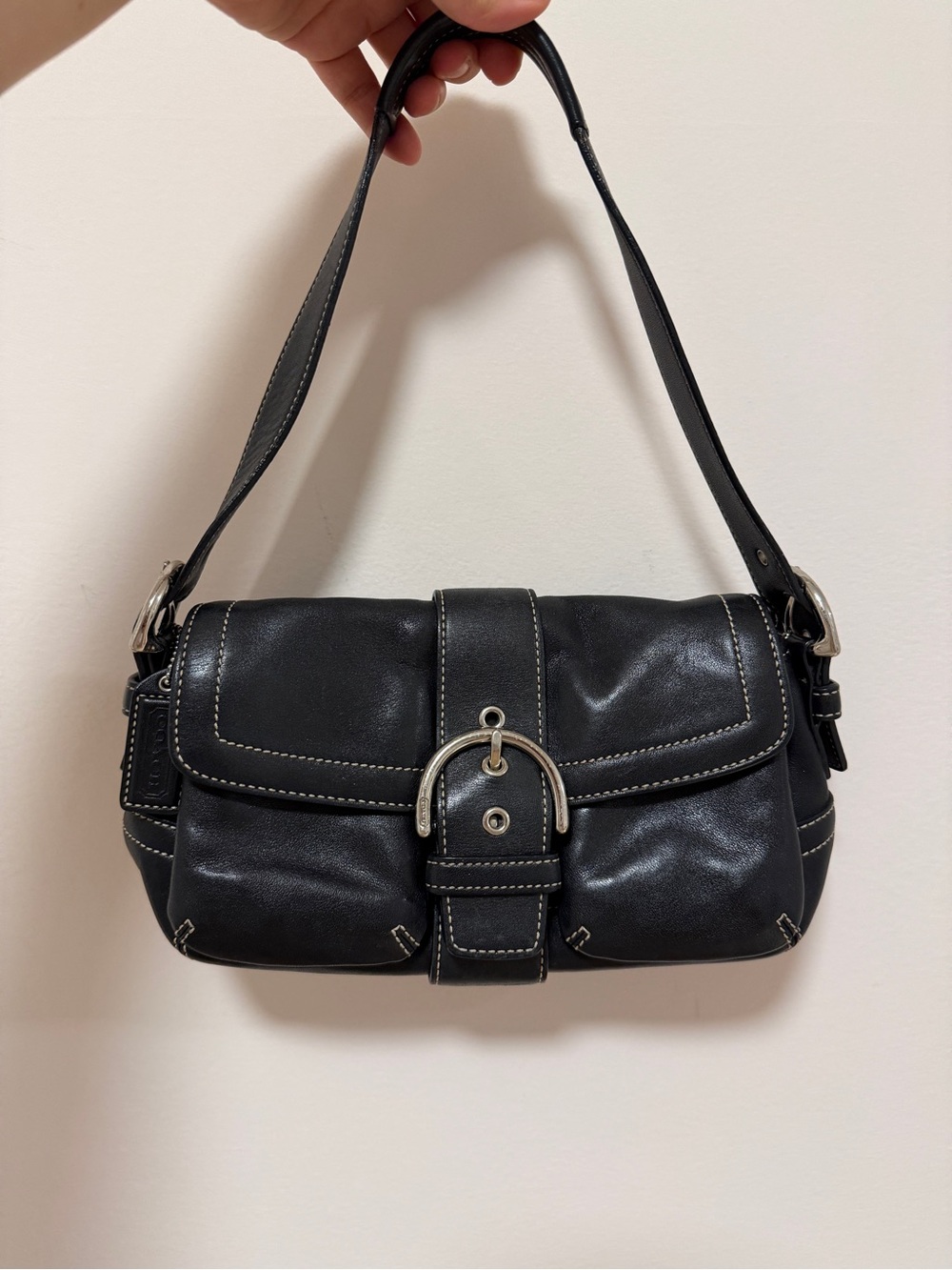 Vintage Coach Soho Double Pocket Flap Shoulder Bag Purse